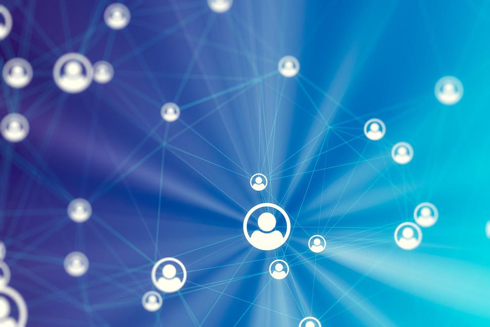 Connections people icons for collaborations extramural community