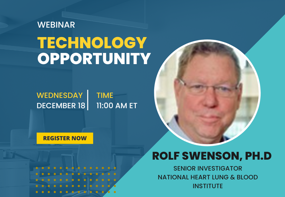 Dr. Rolf Swenson will talk about an opportunity to collaborate with NIH during a webinar on December 18th at 11:00 am.