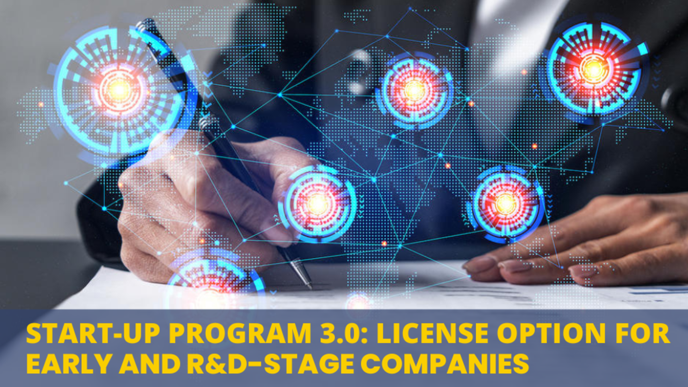 Start-Up 3.0, New license for option for early and R&D stage companies